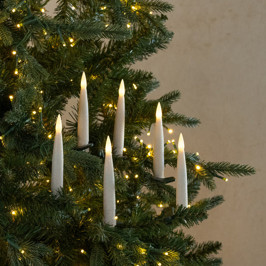 Cream Shimmer Clip On LED Candles, Feathered Farmhouse