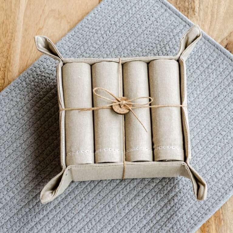 Beige Napkin Gift Set, Feathered Farmhouse