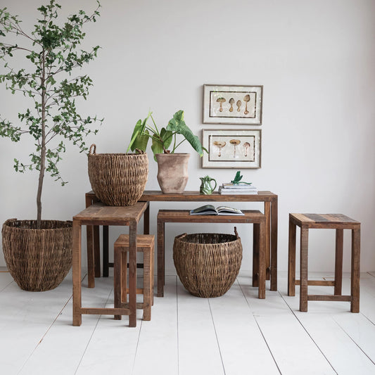 Reclaimed Wood Nesting Tables, Feathered Farmhouse