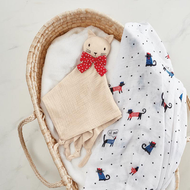 Le Meow Swaddle Blanket, Feathered Farmhouse