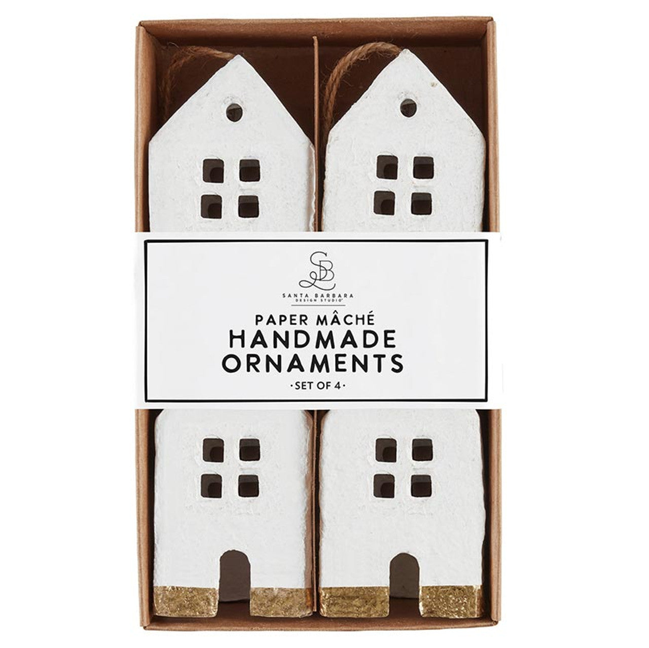 Paper-Mache House Ornaments, Feathered Farmhouse