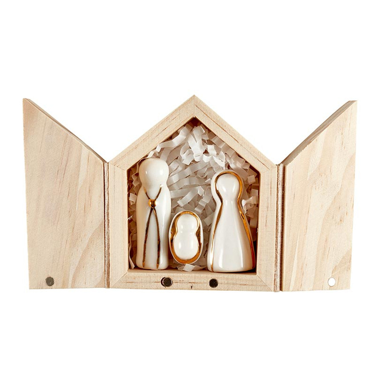 Holy Family Ceramic Figurines, Feathered Farmhouse