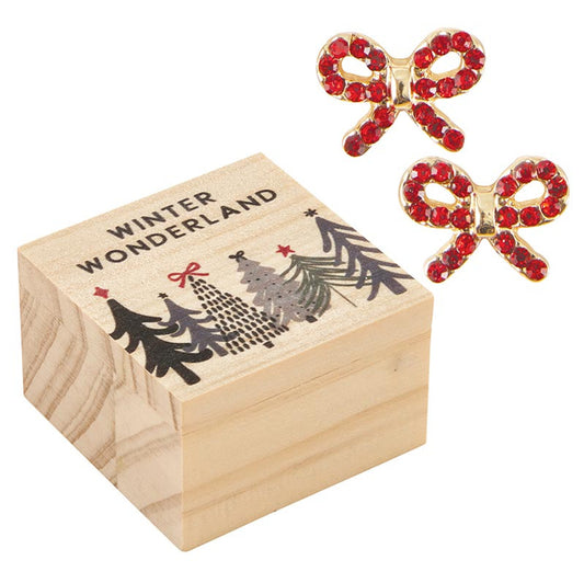 Winter Wonderland Earring Treasure Box, Feathered Farmhouse