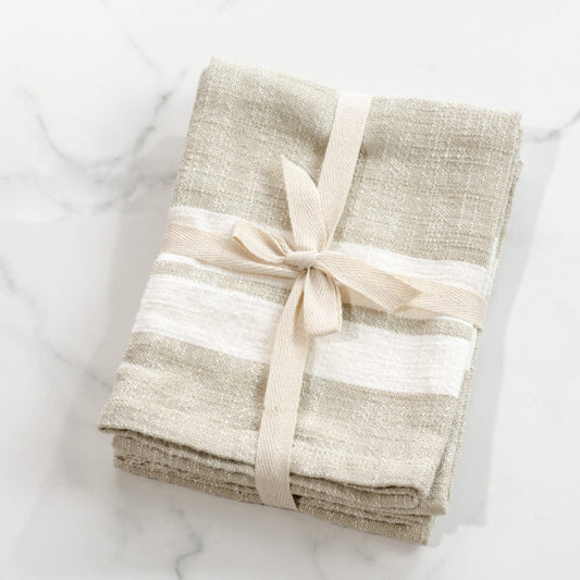 Stripe Beige Kitchen Towel, The Feathered Farmhouse