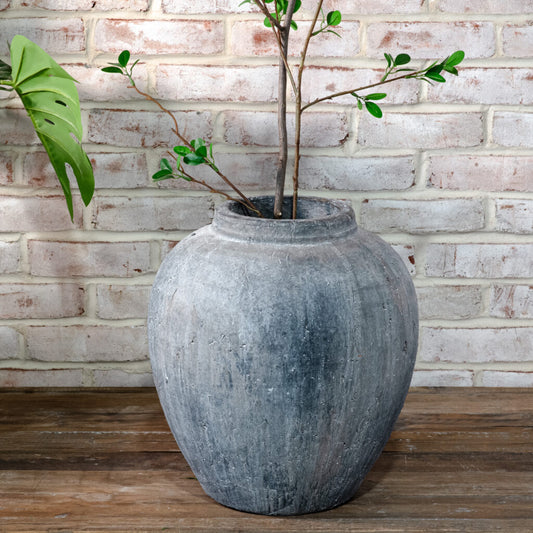 Round Charcoal Vase, The Feathered Farmhouse