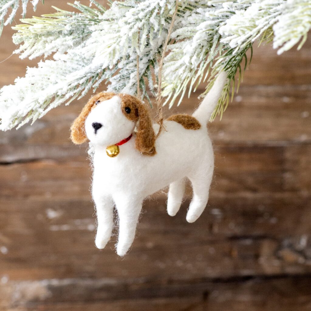 Fuzzy Dog Ornament, The Feathered Farmhouse