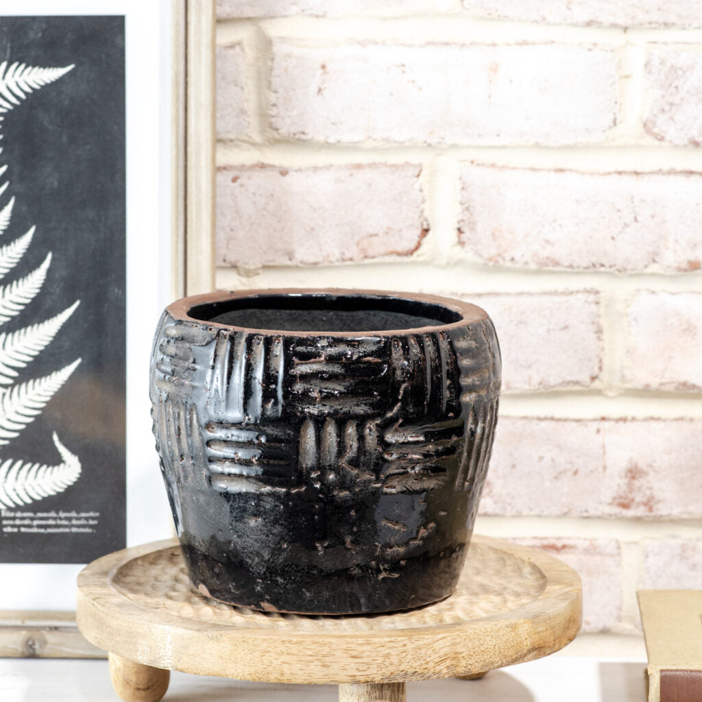 Black Terra Cotta Planter, The Feathered Farmhouse