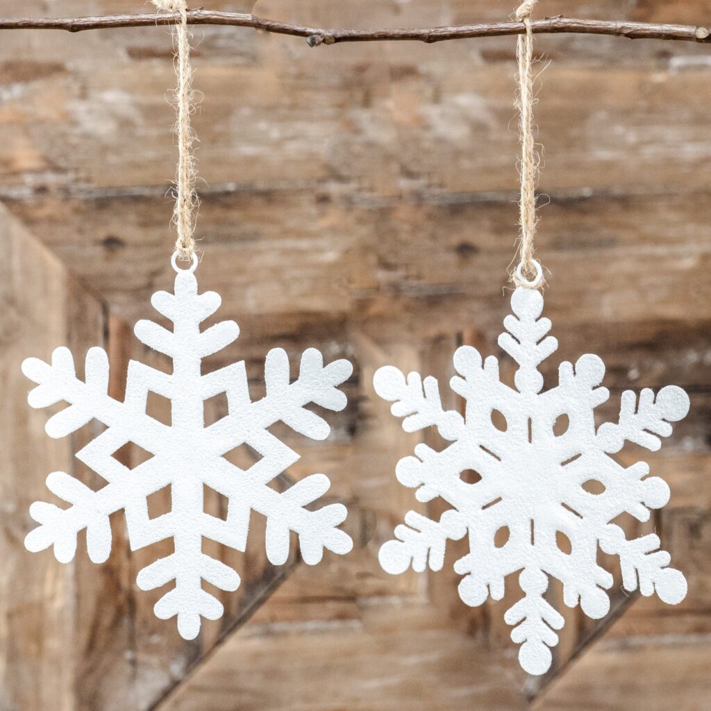 Glitter Snowflake Ornaments, The Feathered Farmhouse