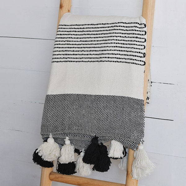 Black + White Pattern Throw, The Feathered Farmhouse