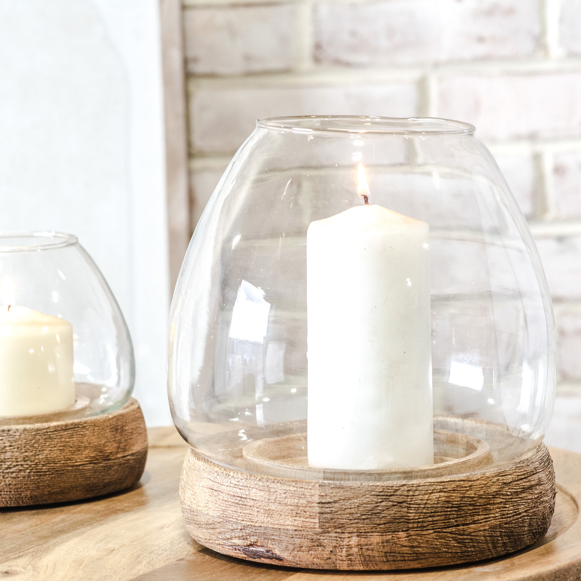 Candle Holder Wood Base, The Feathered Farmhouse