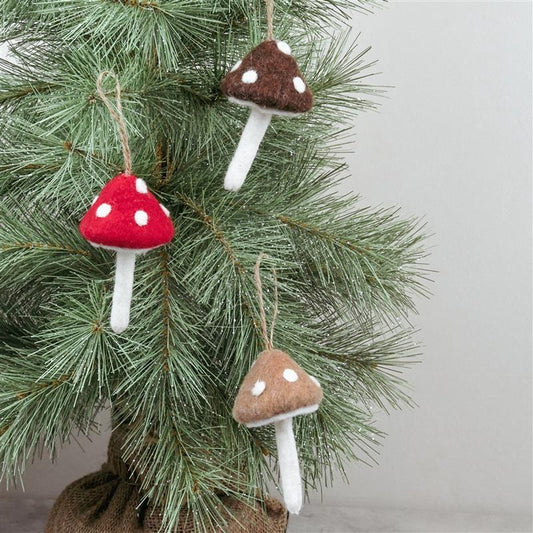 Felt Mushroom Ornaments, The Feathered Farmhouse