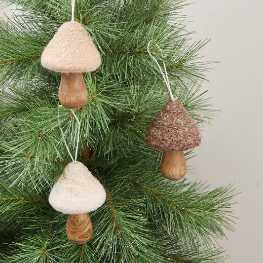 Glitter Mushroom Ornaments, The Feathered Farmhouse