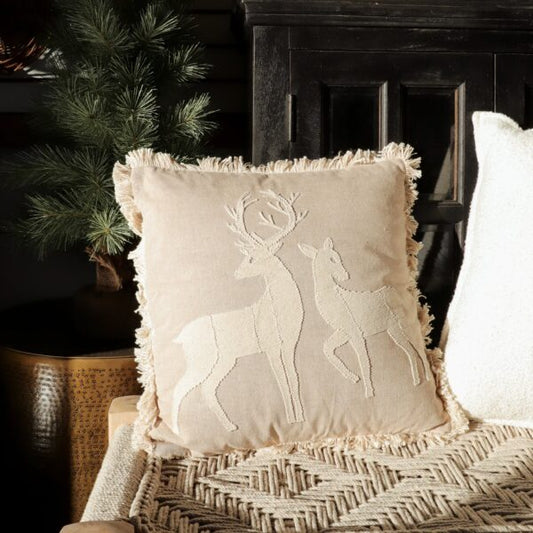 Beige Deer Duo Pillow, The Feathered Farmhouse