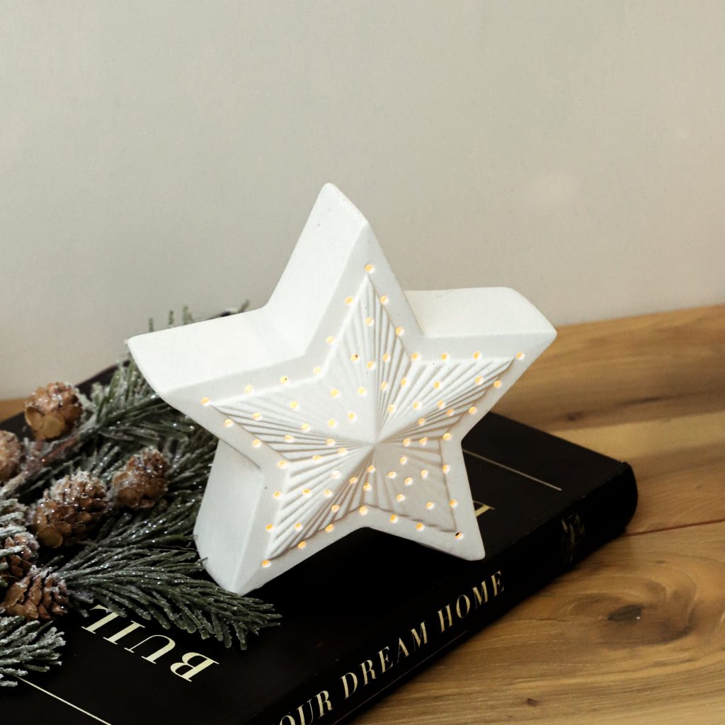 LED Ceramic Star, The Feathered Farmhouse