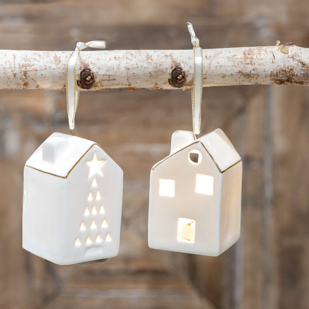 Light Up House Ornaments, The Feathered Farmhouse