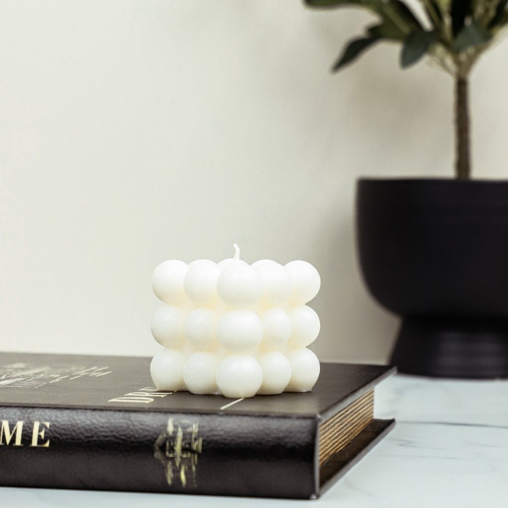 Square Bubble Candle, The Feathered Farmhouse