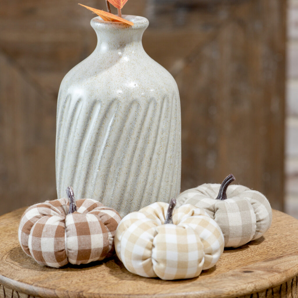 Mini Plaid Pumpkins, The Feathered Farmhouse