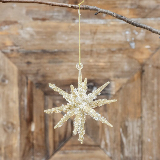 Gold Icicle Star Ornament, The Feathered Farmhouse
