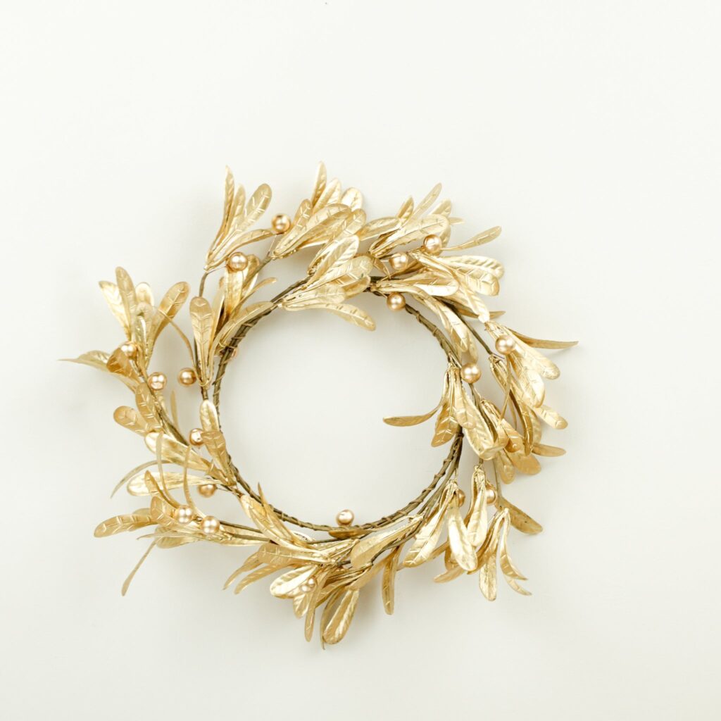 Gold Holly Wreath, The Feathered Farmhouse