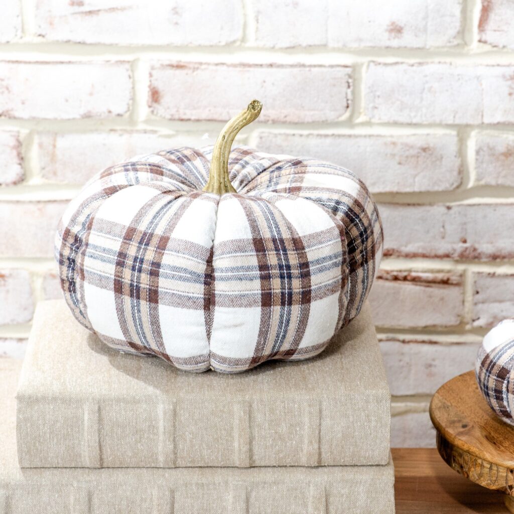 White Plaid Pumpkin, The Feathered Farmhouse