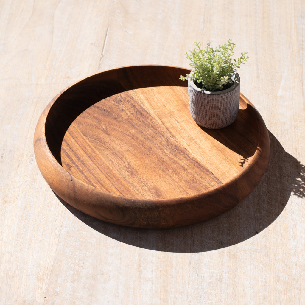 Rounded Wood Tray, The Feathered Farmhouse