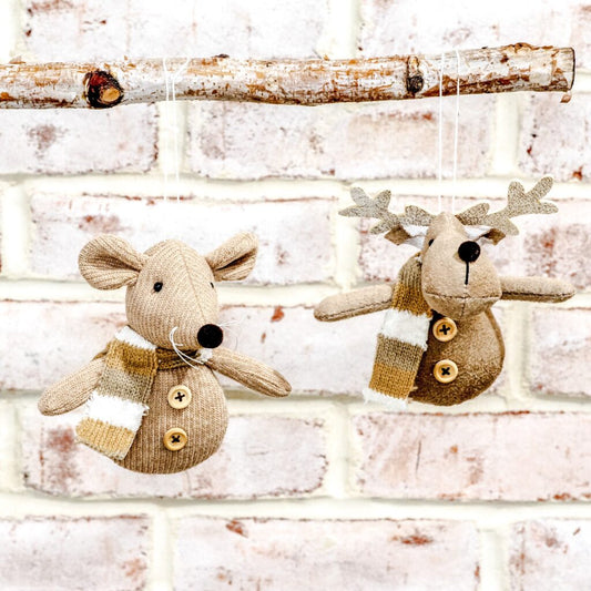 Mouse + Moose Ornaments, The Feathered Farmhouse