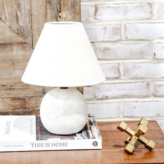 Rough White Ceramic Lamp, The Feathered Farmhouse