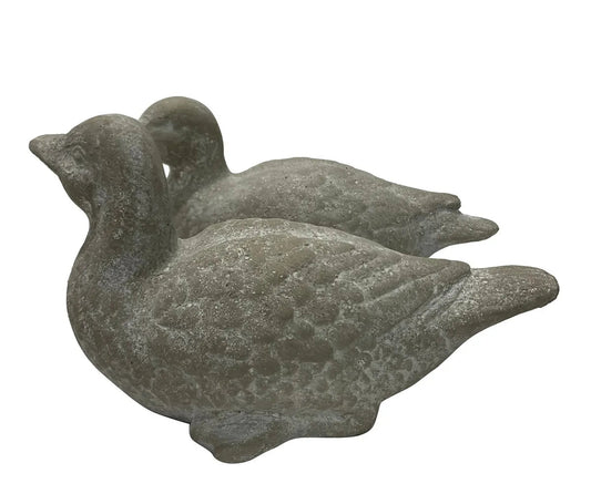 English Garden Cement Duck, Feathered Farmhouse