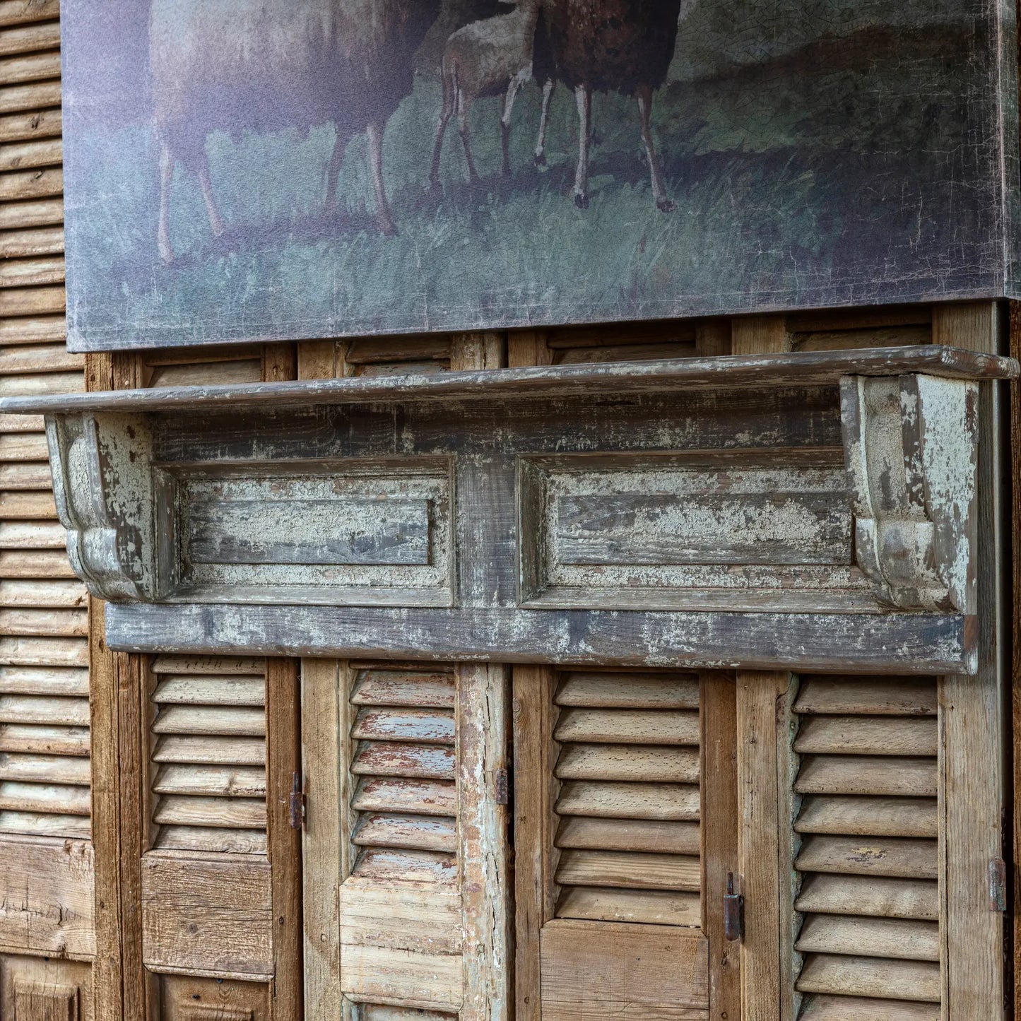 Aged Paint Wall Shelf, The Feathered Farmhouse