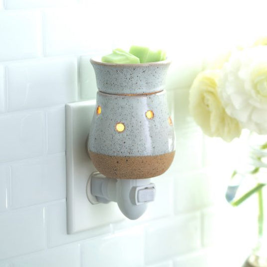 Rustic White Pluggable Fragrance Warmer, Feathered Farmhouse