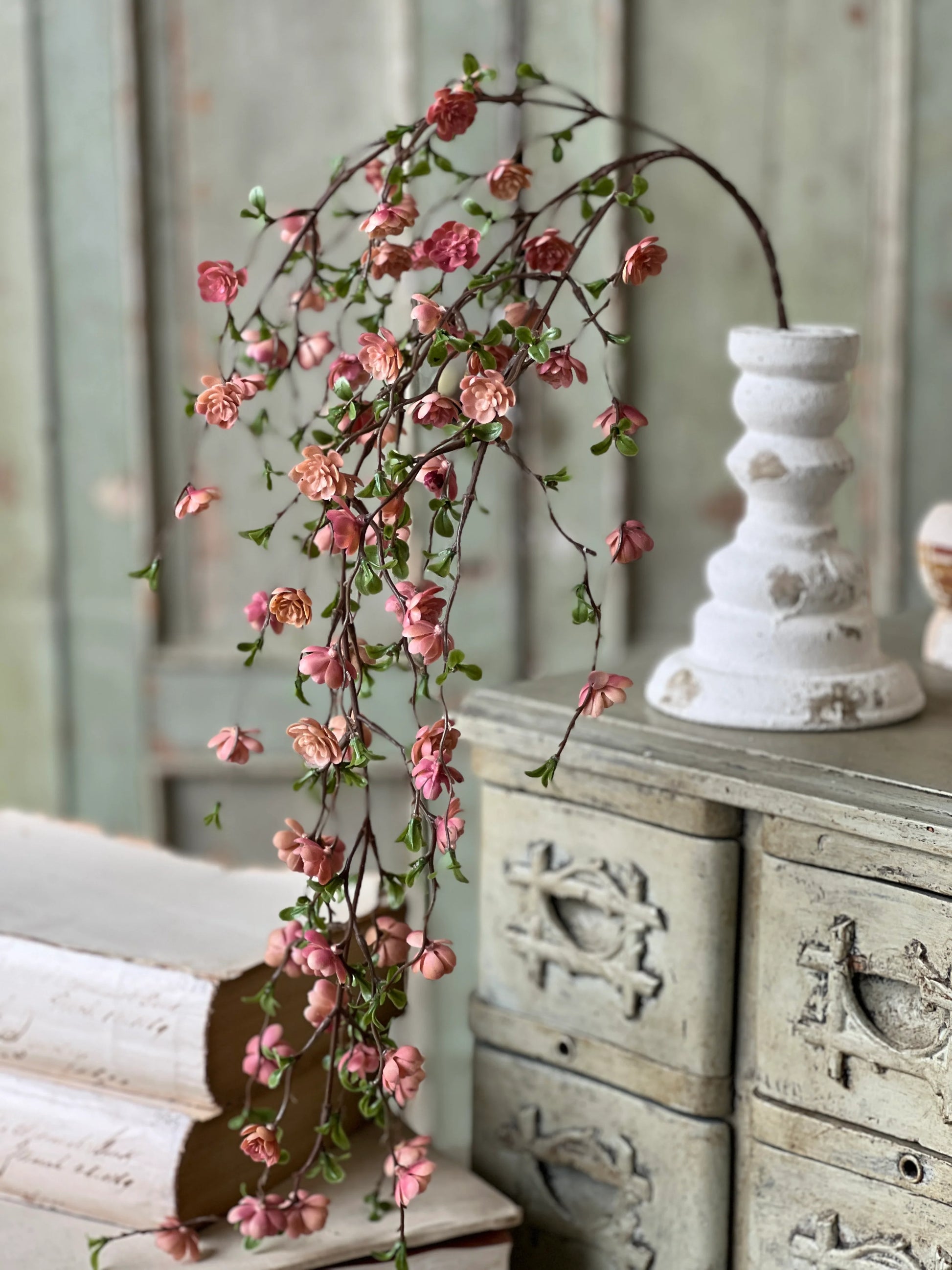 Quince Blooms Hanging, Feathered Farmhouse