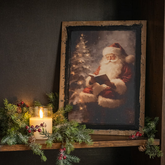 Reading Santa Print, Feathered Farmhouse