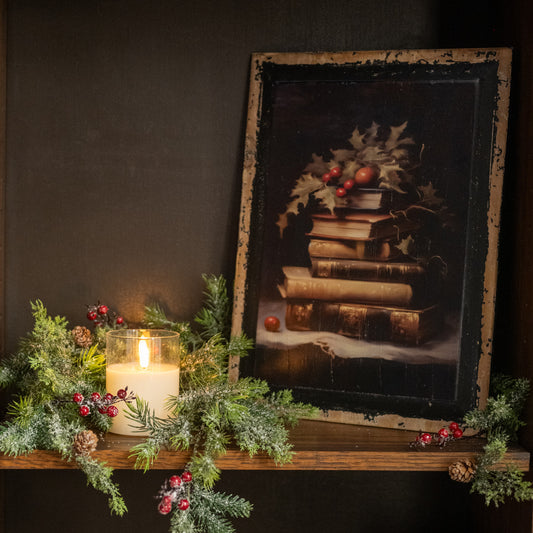 Holly Bookstack Print, Feathered Farmhouse