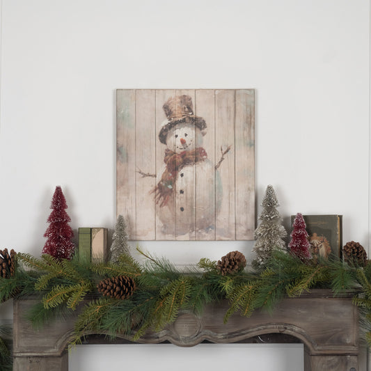 Cheerful Snowman Print, Feathered Farmhouse