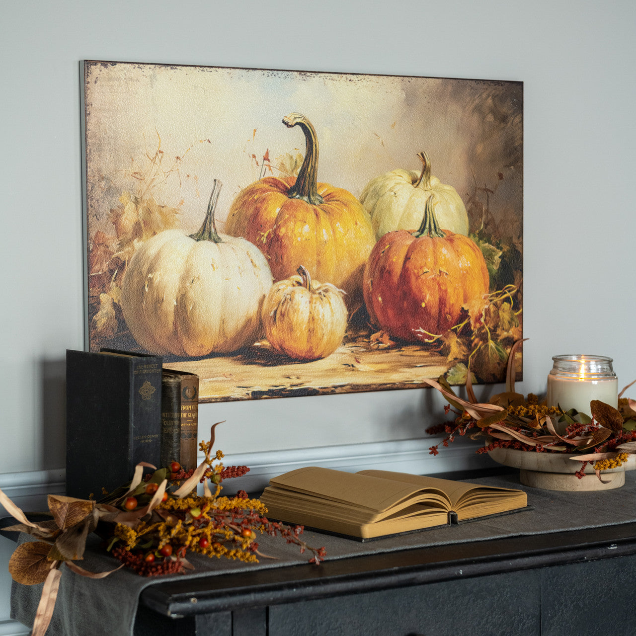 Bountiful Pumpkin Print, Feathered Farmhouse