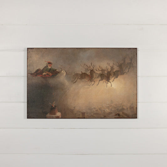 Christmas Night Sleigh Ride Print, Feathered Farmhouse