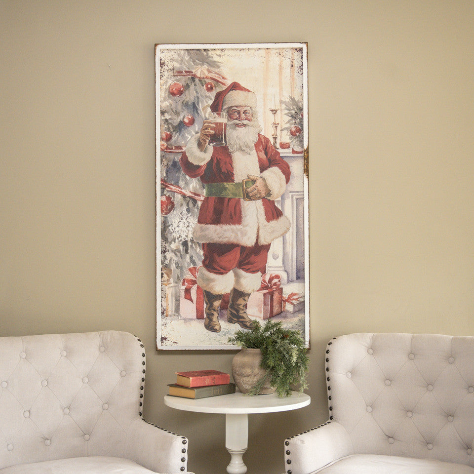 Cheers Santa Print, Feathered Farmhouse