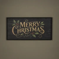 Framed Black & Gold Merry Christmas Sign, The Feathered Farmhouse