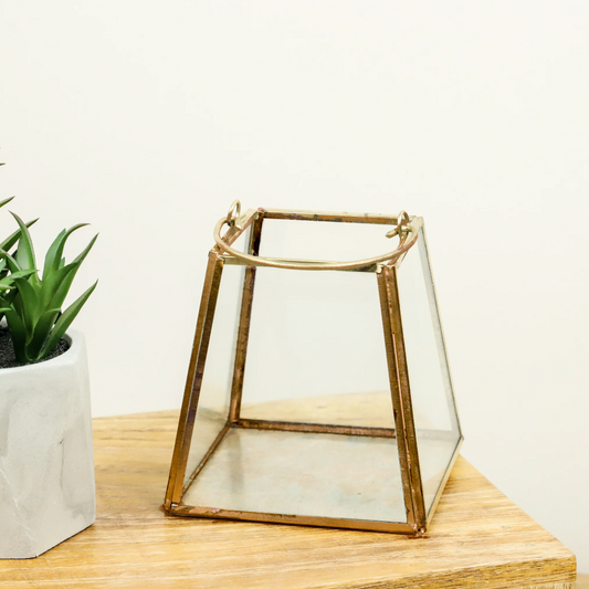 Geometric Brass Lantern, The Feathered Farmhouse