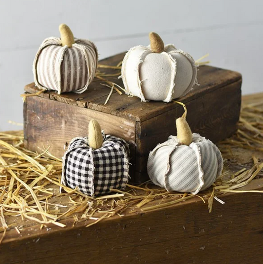 Mini Fabric Pumpkins, The Feathered Farmhouse