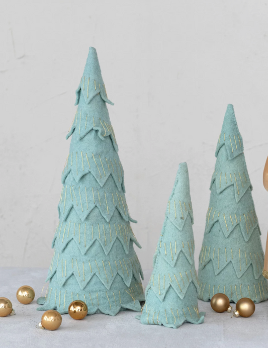 Gold Metallic Stitching Trees, The Feathered Farmhouse