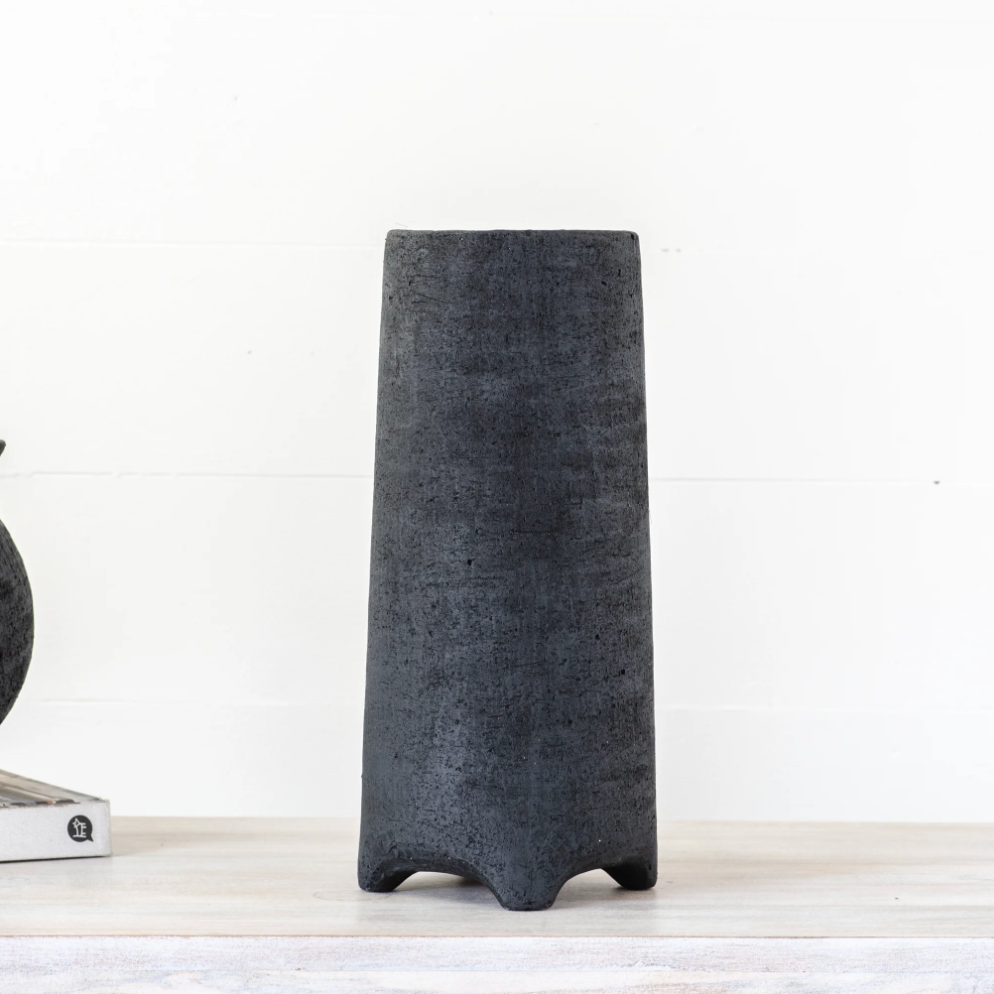 Tall Matte Black Vase, The Feathered Farmhouse