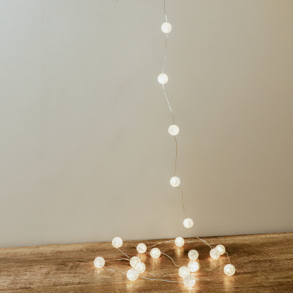 Crackle Ball Lights, The Feathered Farmhouse