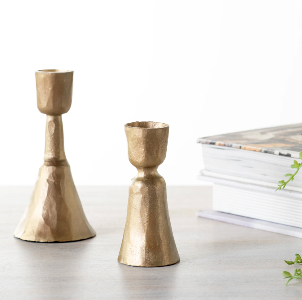 Gold Candle Holders, The Feathered Farmhouse