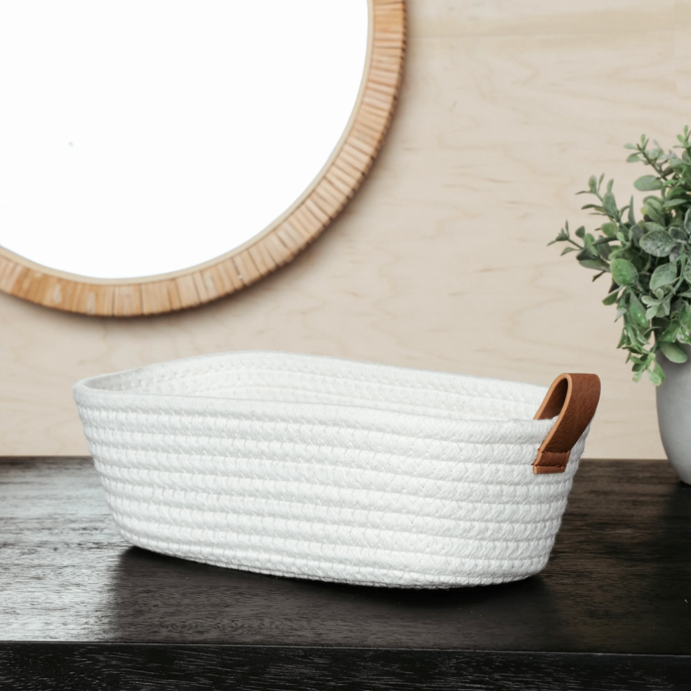 Small Ivory Basket, The Feathered Farmhouse