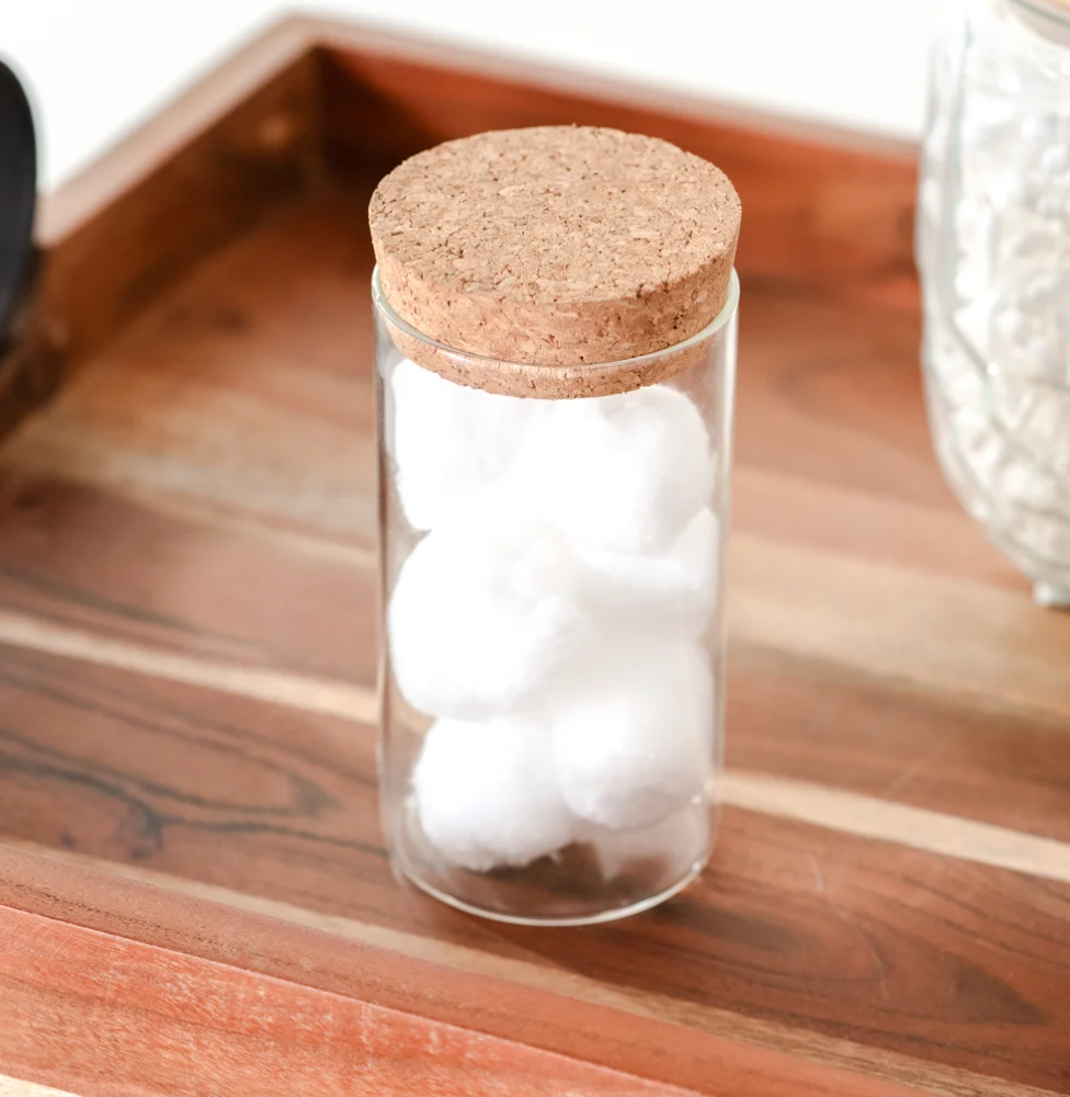 Cork Lid Glass Jar, The Feathered Farmhouse