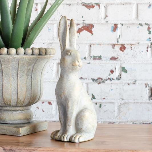 Weathered Cement Rabbit, The Feathered Farmhouse