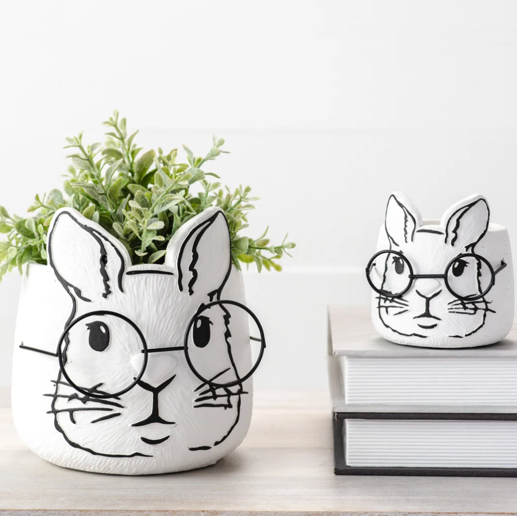 Eyeglass Bunny Planter, The Feathered Farmhouse