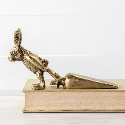 Gold Rabbit Door Stopper, The Feathered Farmhouse