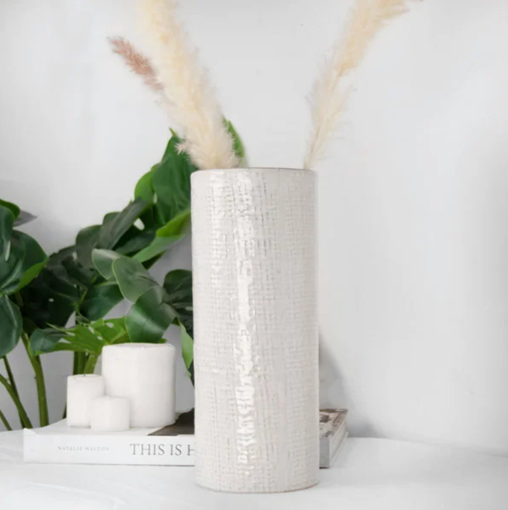 White Check Vase, The Feathered Farmhouse